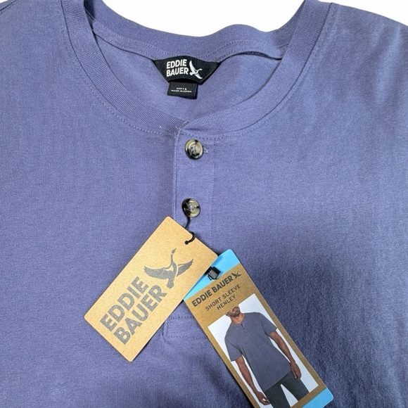 NWT Eddie Bauer Men's Classic Fit Short Sleeve Soft Henley - Picture 3 of 6
